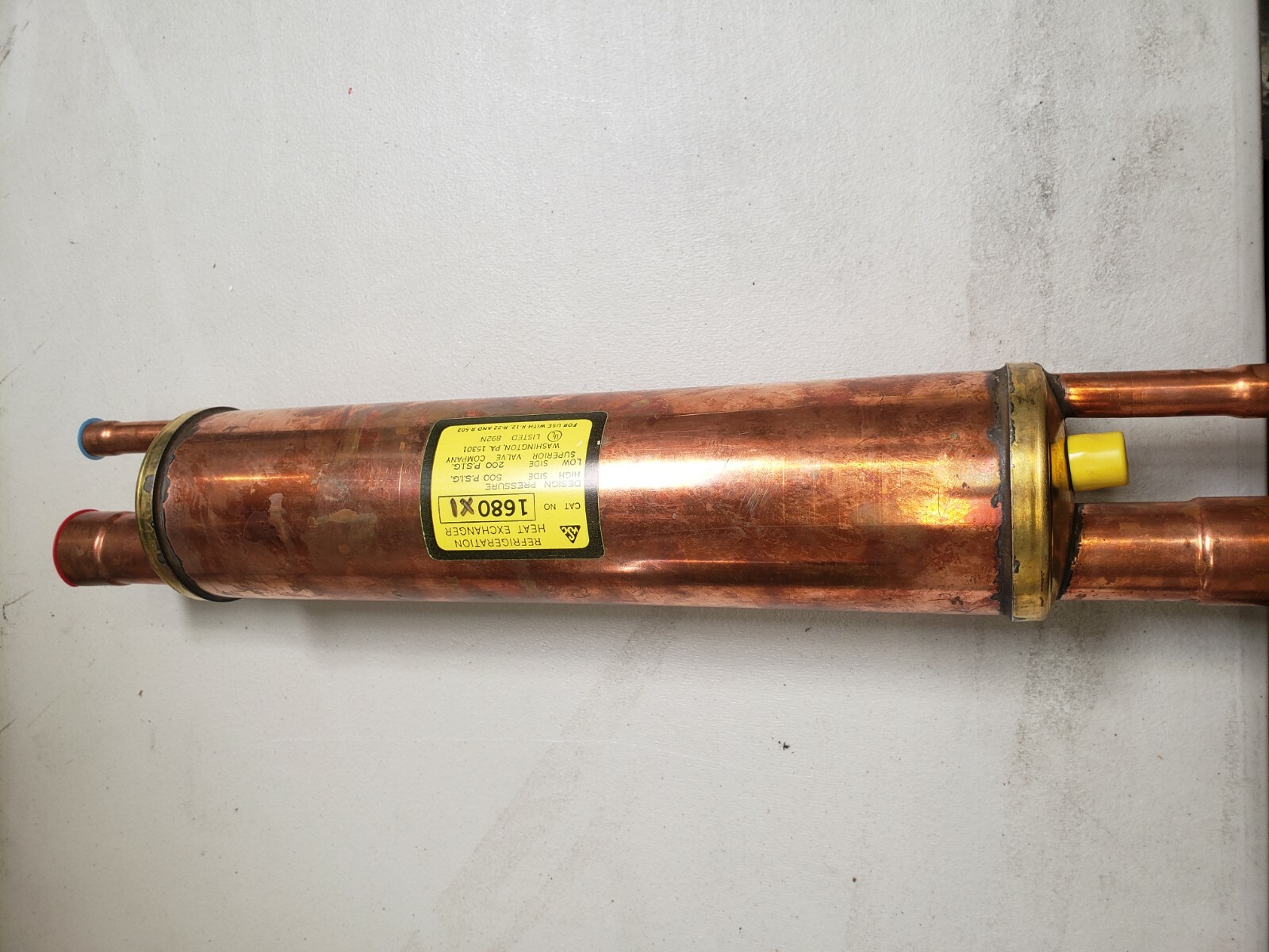 Superior Valve Co 1680 X1 500PSIG High/200PSIG Low Refrigeration Heat Exchanger
