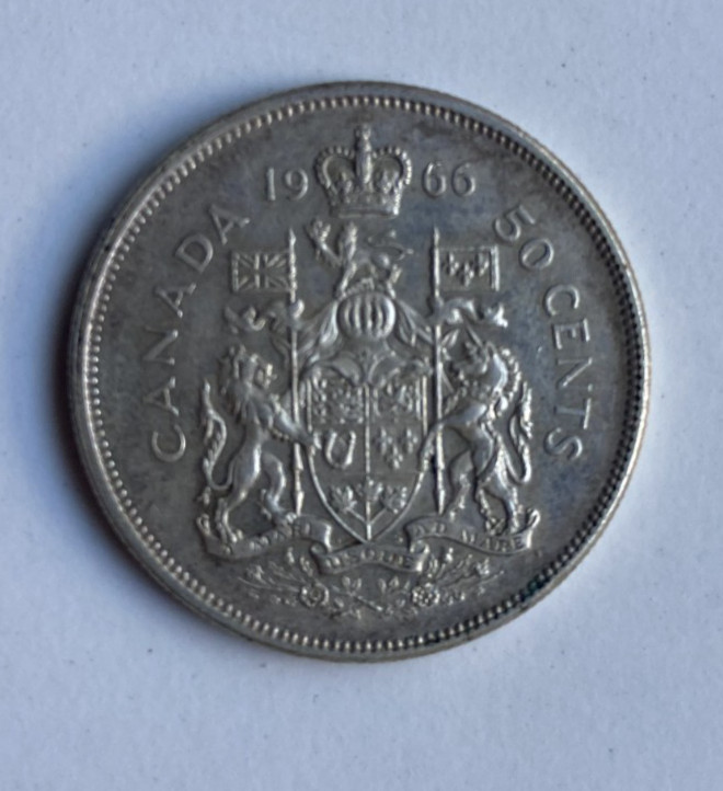 1966 Canada 50 Cents (0.8 Silver)