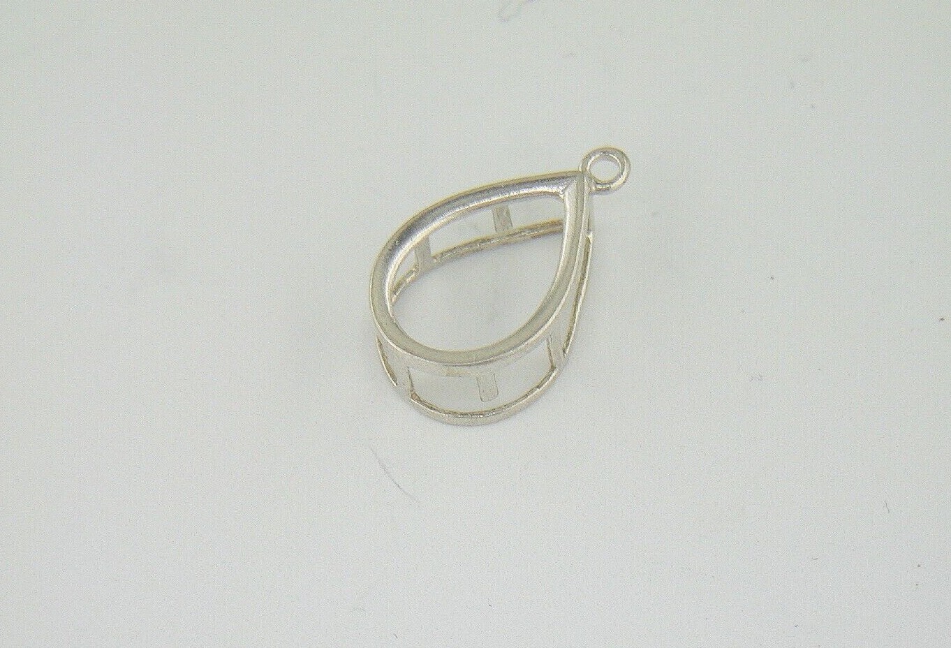 Pear Shape Back Set Bezel Sterling Silver Dangle Setting