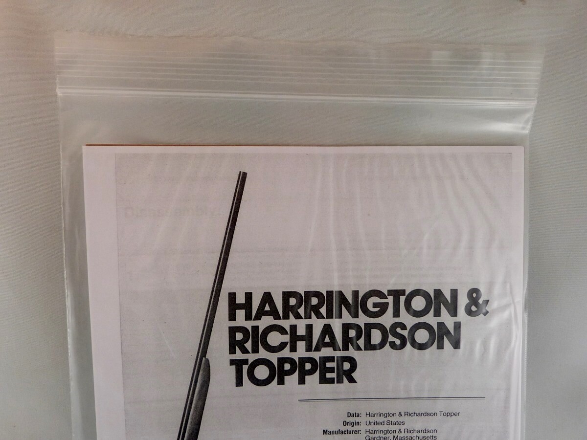 HARRINGTON & RICHARDSON TOPPER SHOTGUN BREAK DOWN INSTRUCTION KIT