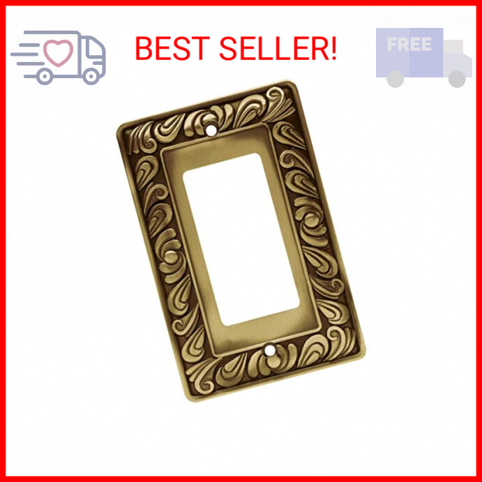 Paisley Single Decorator Wall Plate, Tumbled Antique Brass