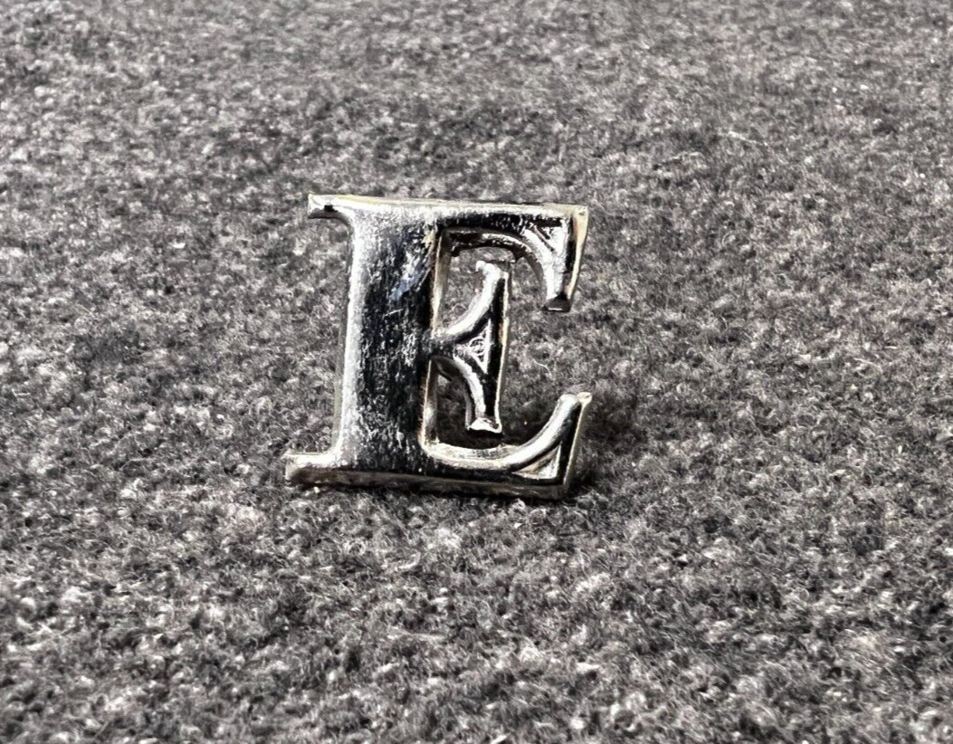 Civil War / 19th Century Police Letter 1" Stamped "E" SILVER Hat Insignia - NEW
