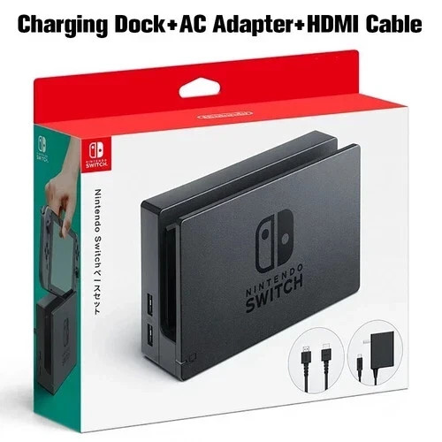 Original Nintendo Switch Charging Dock+AC Adapter Power Cable+HDMI CABLE Set TV
