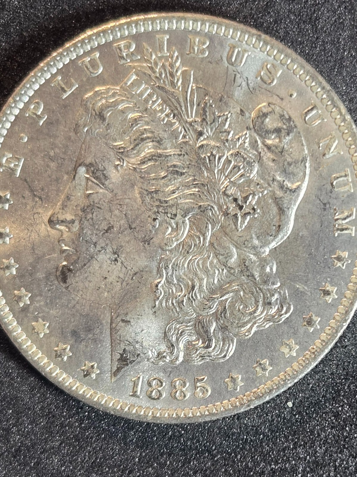 1885-O $1 Morgan Silver Dollar, BU, Round O, Luster, brilliant uncirculated