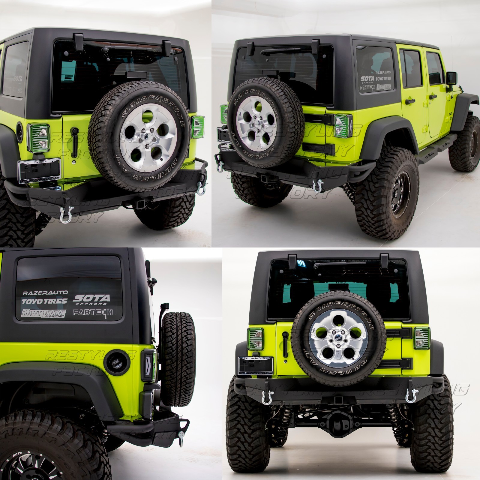 Rock Crawler Front+Rear Bumper+Full Width+2" Hitch fit 07-18 Jeep Wrangler JK