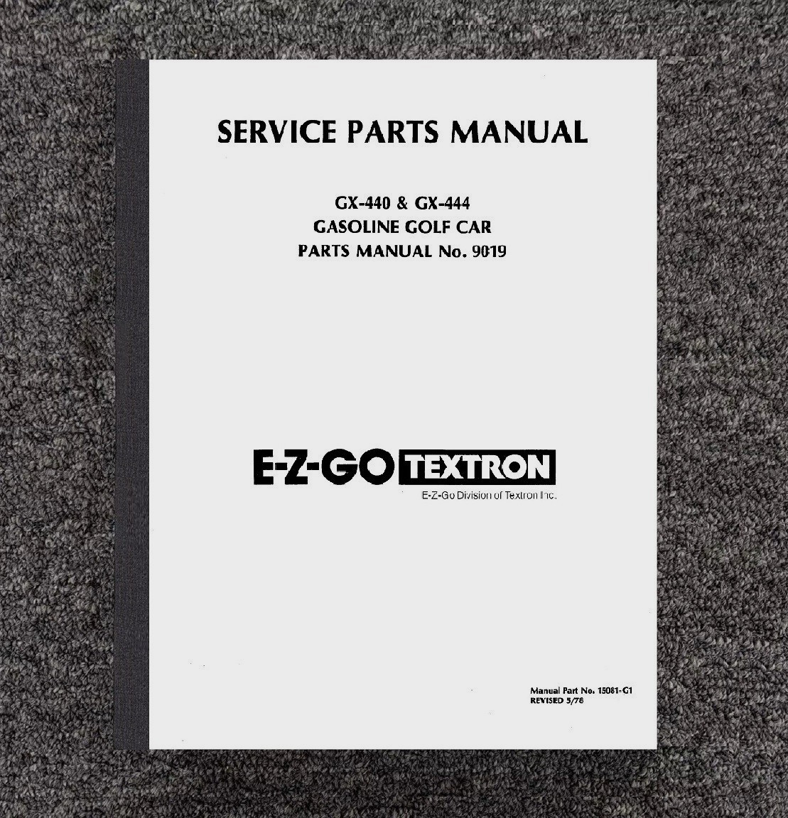 1976 1977 1978 Gas Golf Cart Service Parts Manual  EZ GO