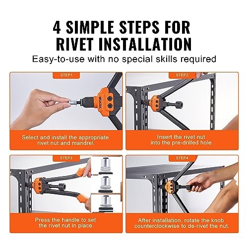 Rivet Nut Tool, Labor-Saving Rivnut Tool Kit with 13PCS 16" RIVET NUT TOOL