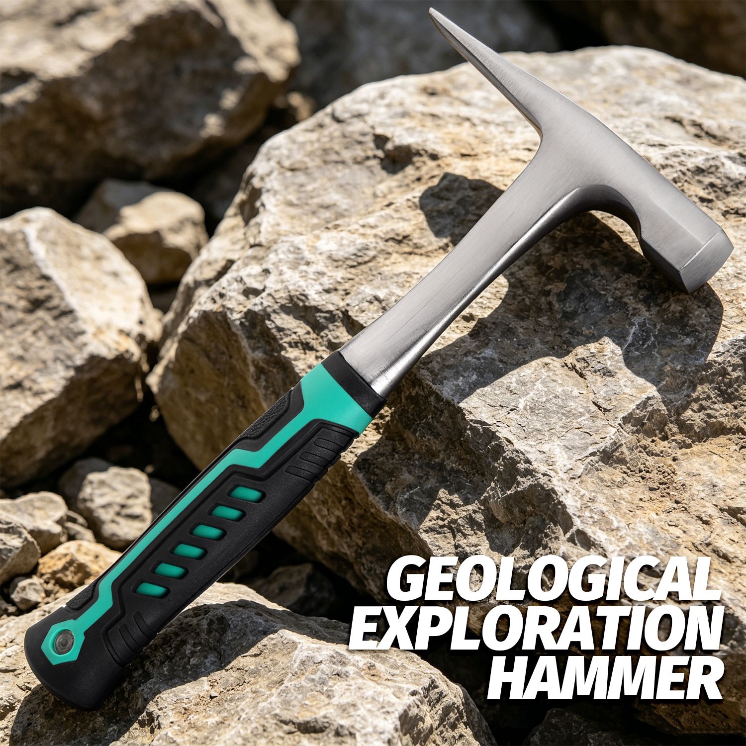 Industrial High Carbon Steel Geological Exploration Hammer,Flat Head Sturdy Tool