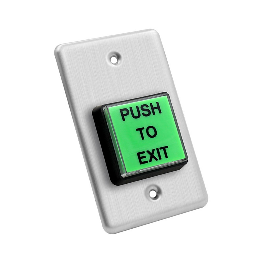 Stainless Steel Push to Exit Button Indoor Green Square Request to Exit Button