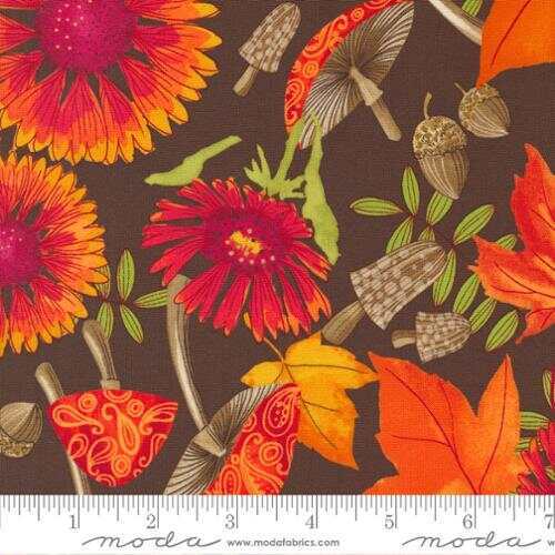 Moda Forest Frolic 48740 15 Chocolate Cotton Quilt Fabric By the Yard