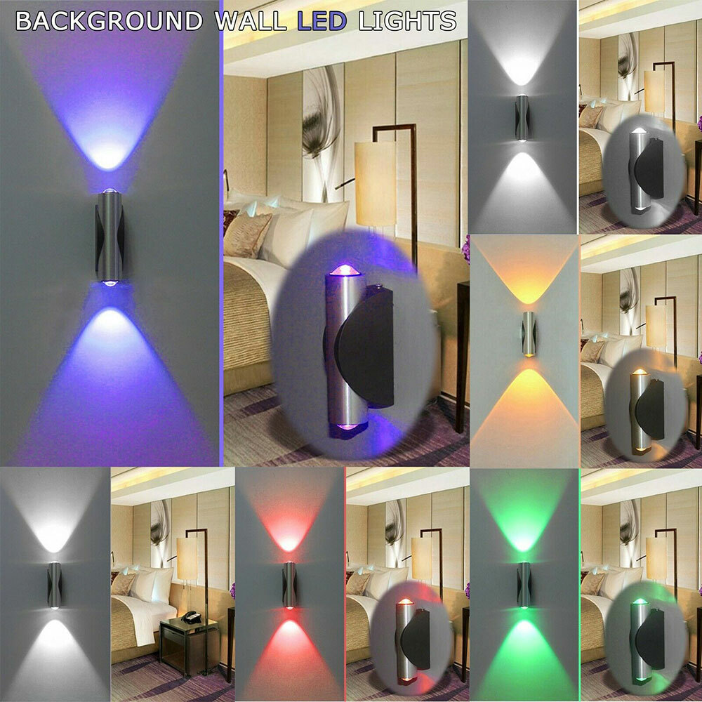 Double-headed LED Wall Lamp Sconce Bar Porch Ceiling KTV Blue/White/Warm #SH