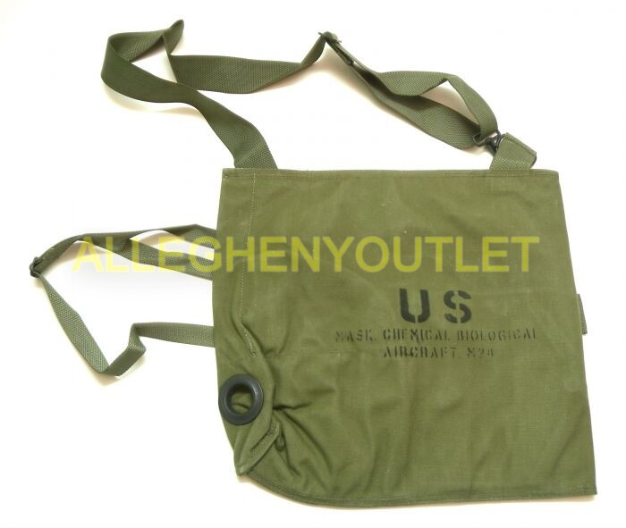 US Military M24 Canvas Aircraft Gas Mask Bag OD Green NEW