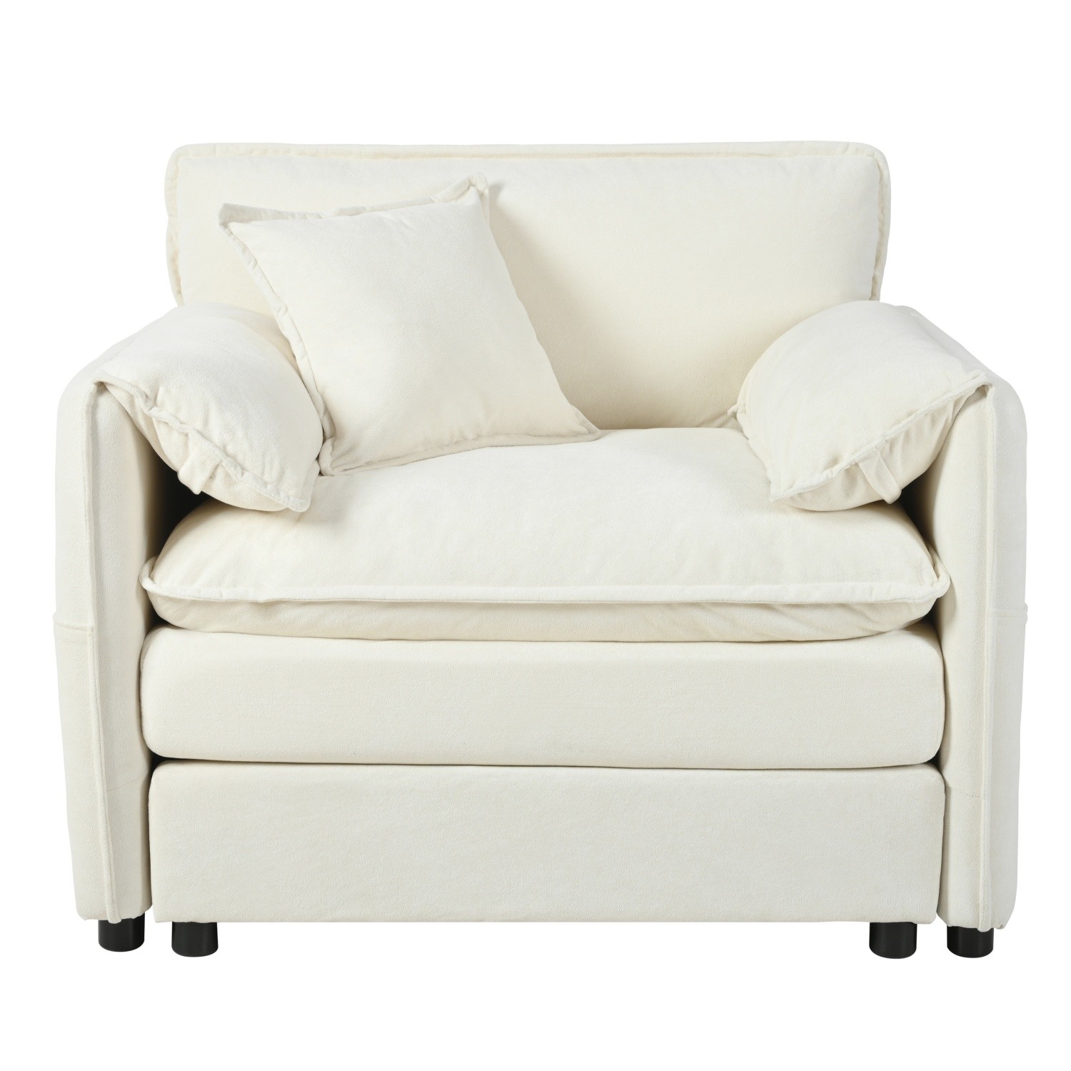 Modern Accent Chair Single Sofa Upholstered Armchair Living Room Sofa w/ Pillows