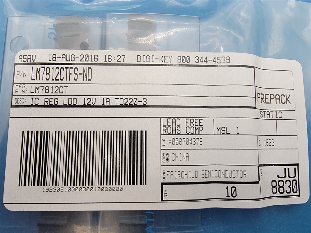 New (20pcs) LM7812CT FAIRCHILD IC Linear