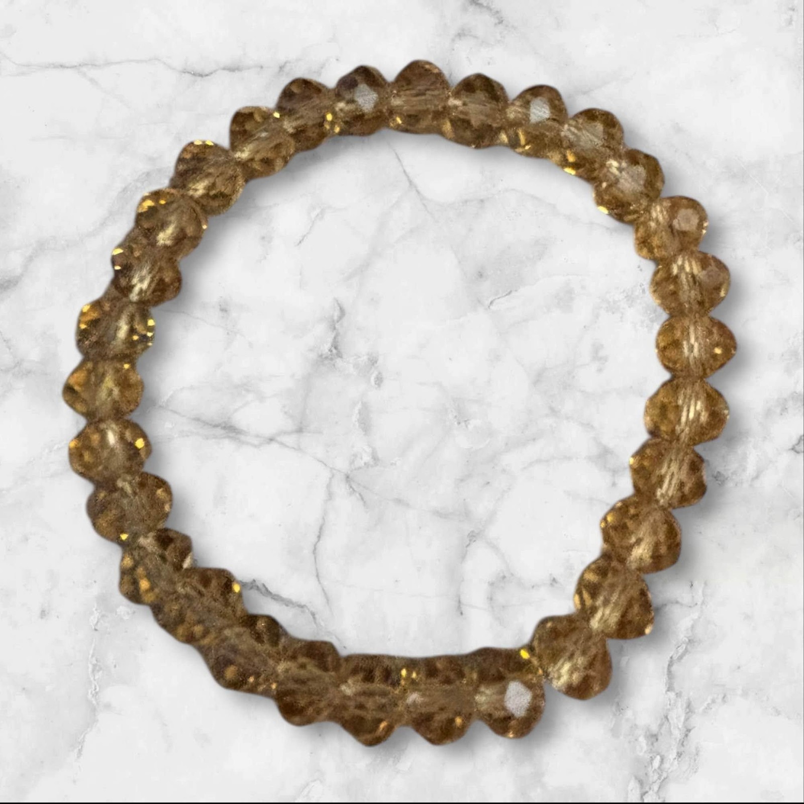 Handmade Glass Beaded Stretch Bracelet Golden 0200