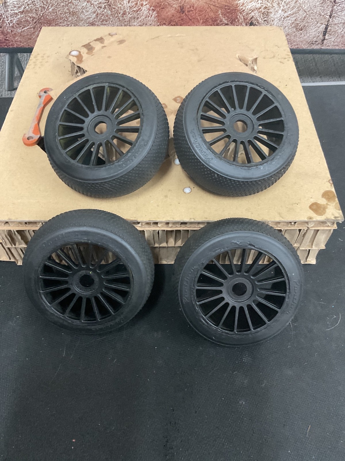 Panther 1/10 RC On-Road Tires & Wheels Set 4 – 114mm (4.5”) Multi-Spoke Rims
