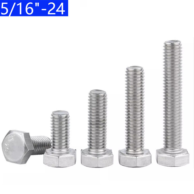 5/16"-24 UNF Fine Thread Stainless Steel Hex Head Bolts Hex Head Cap Screws