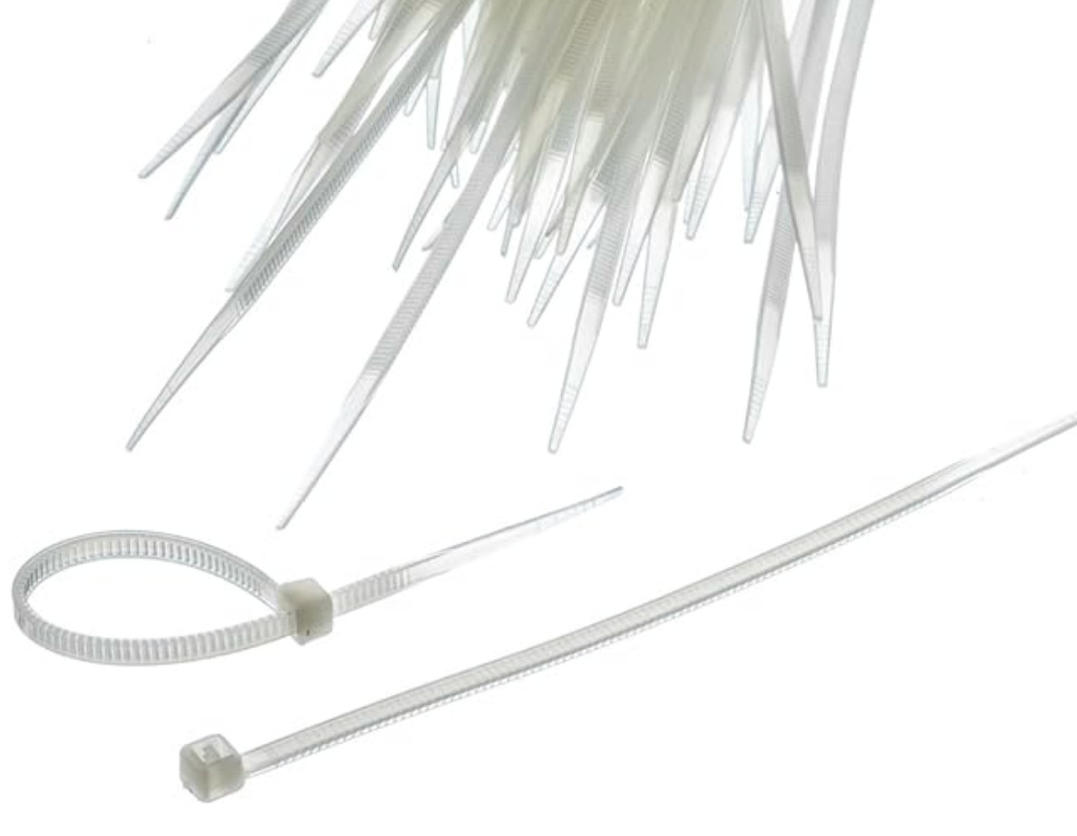 American Online Product Nylon Cable Zip Ties UV Protected White 4 Inch 18 Lb 100