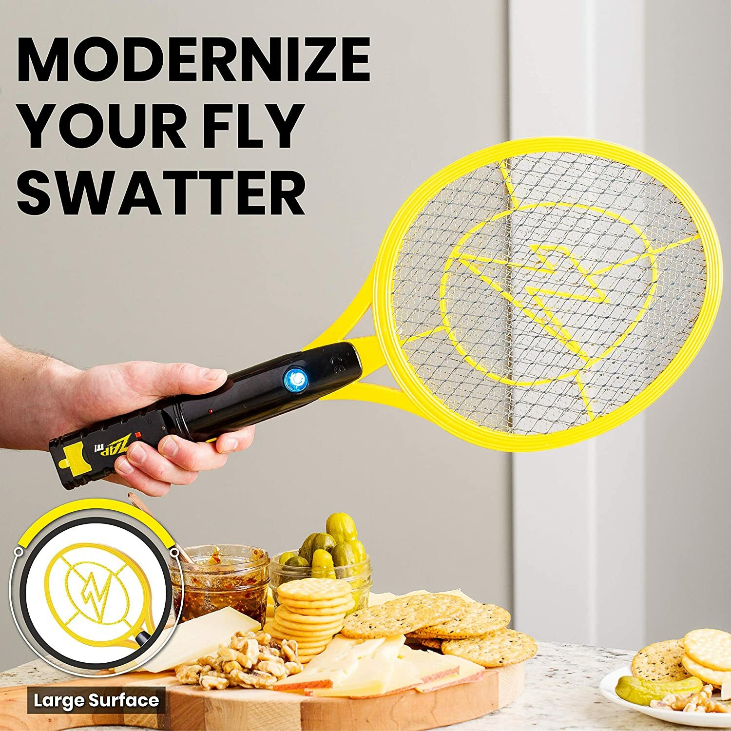 2-Pack ZAP IT! Bug Zapper Rechargeable Mosquito Fly Killer 4000 Volt Large Twin