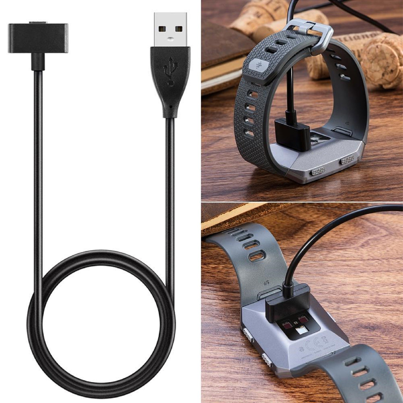 5V 1A Magnetic USB Charger Charging Cable Cord for Fitbit Ionic Smartwatch