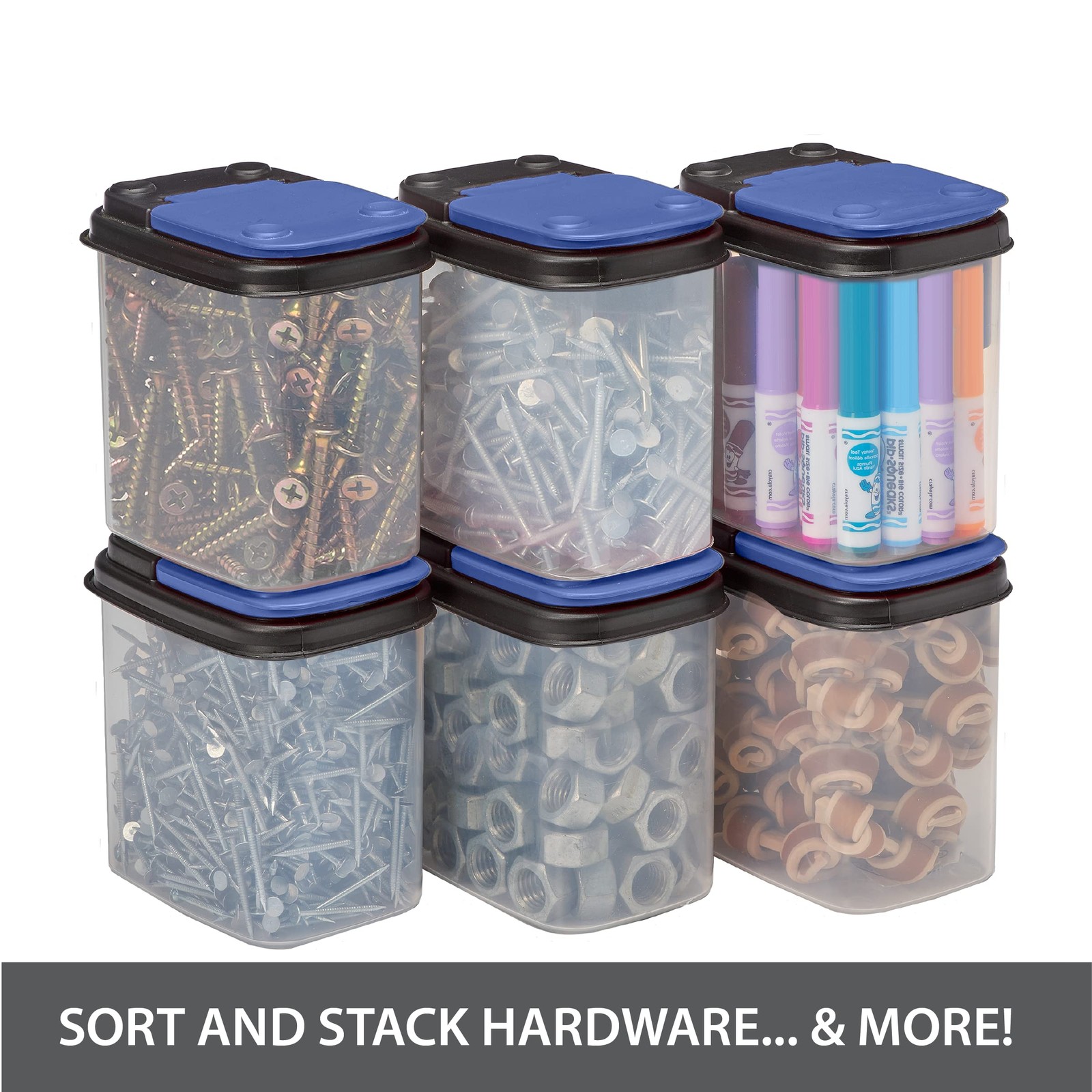 Buddeez Multi-Purpose Hardware Storage Bins Bits and Bolts Small Storage Cont