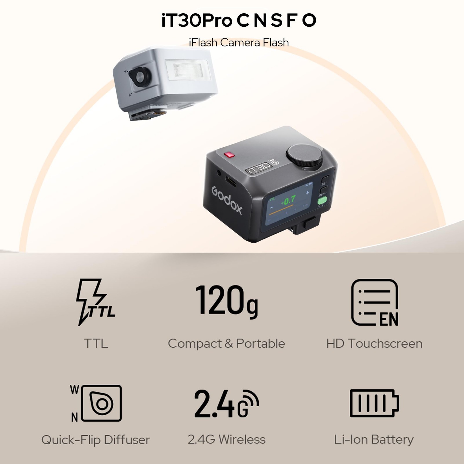 GODOX iT30 Pro TTL mini TTL Wireless Camera Flash 2.4G Wireless for Sony Camera