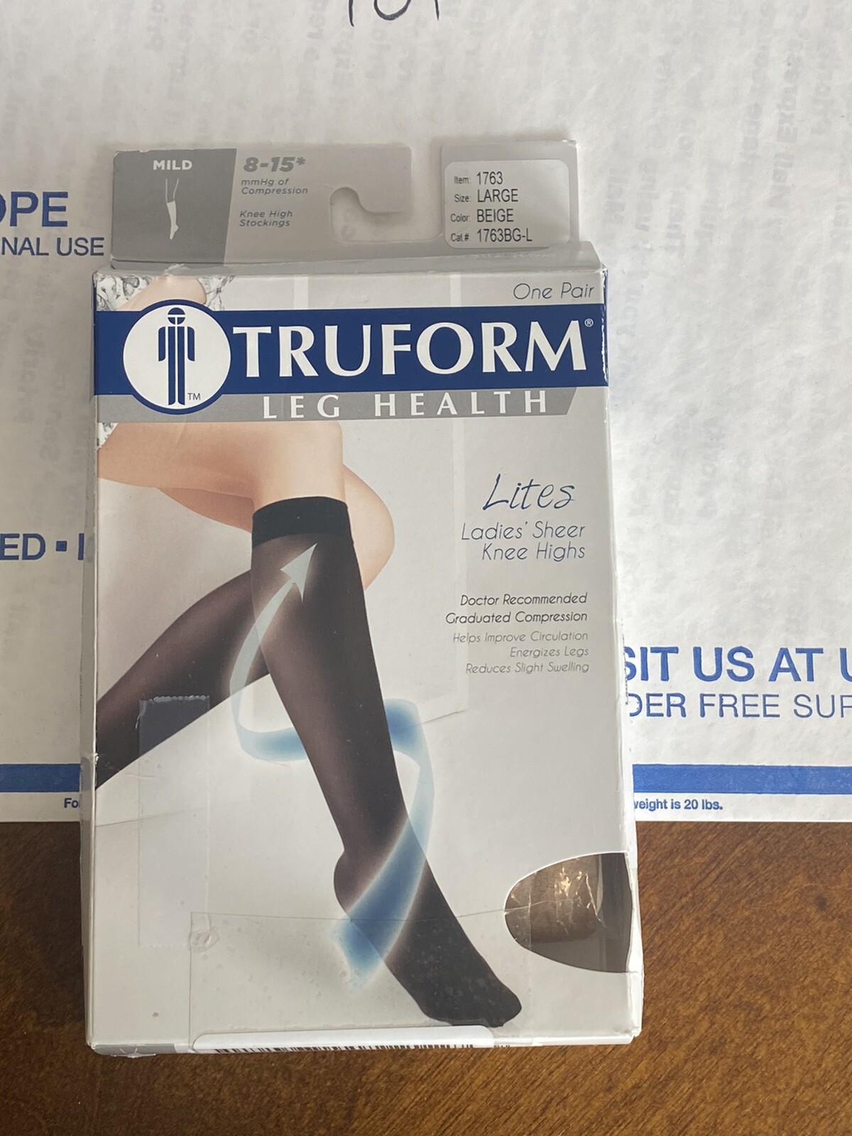 NEW TRUFORM Leg Health KNEE HIGH LITES 8-15 BG L1763G-L