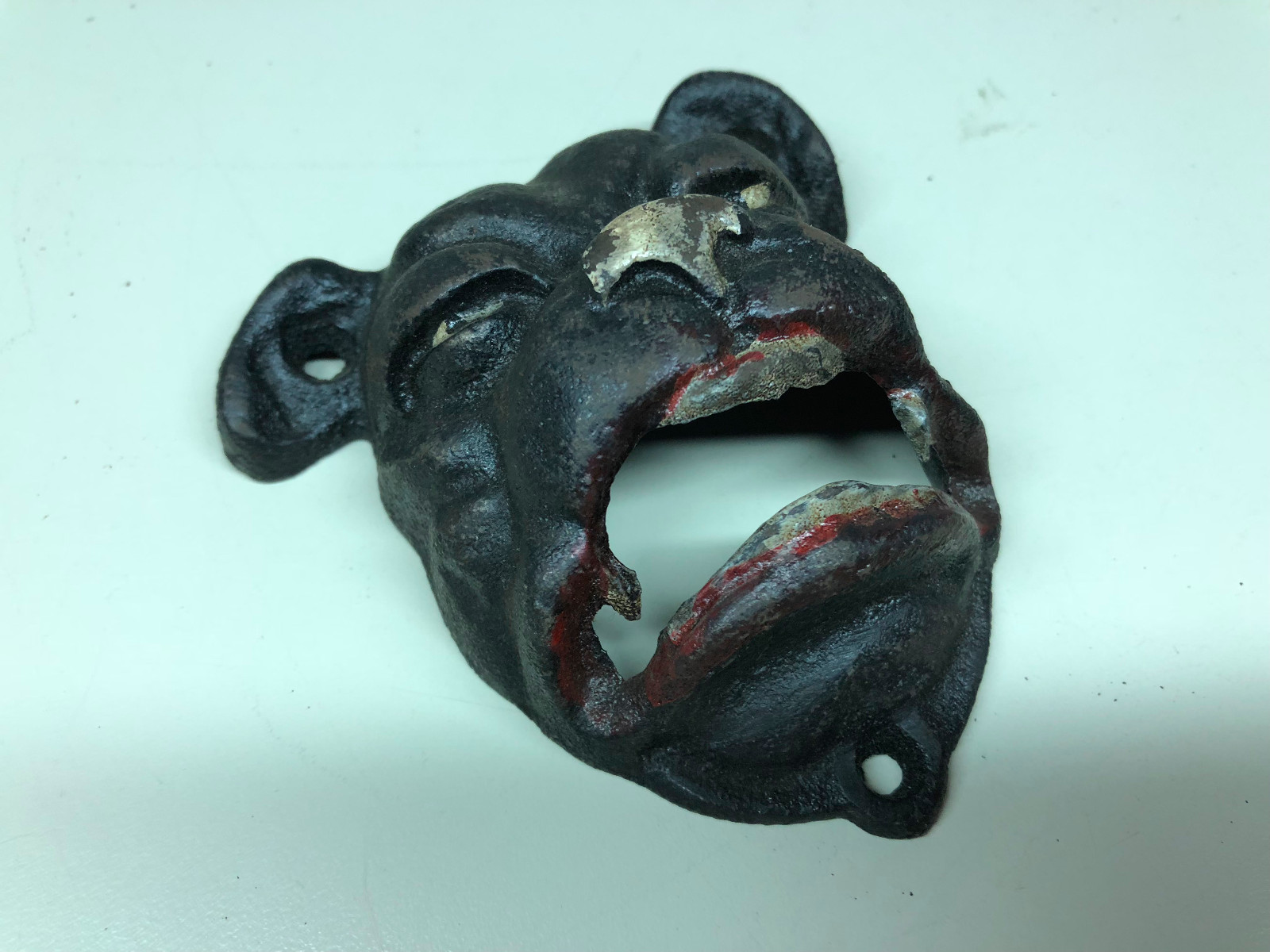 Collectible Cast Iron Bulldog Wall Mounting Bottle Opener 4" x 3"