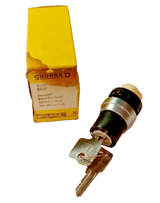 NEW SQUARE D KEY OPERATED MAINTAINED SELECTOR SWITCH 2-POSITION 9001D4L10