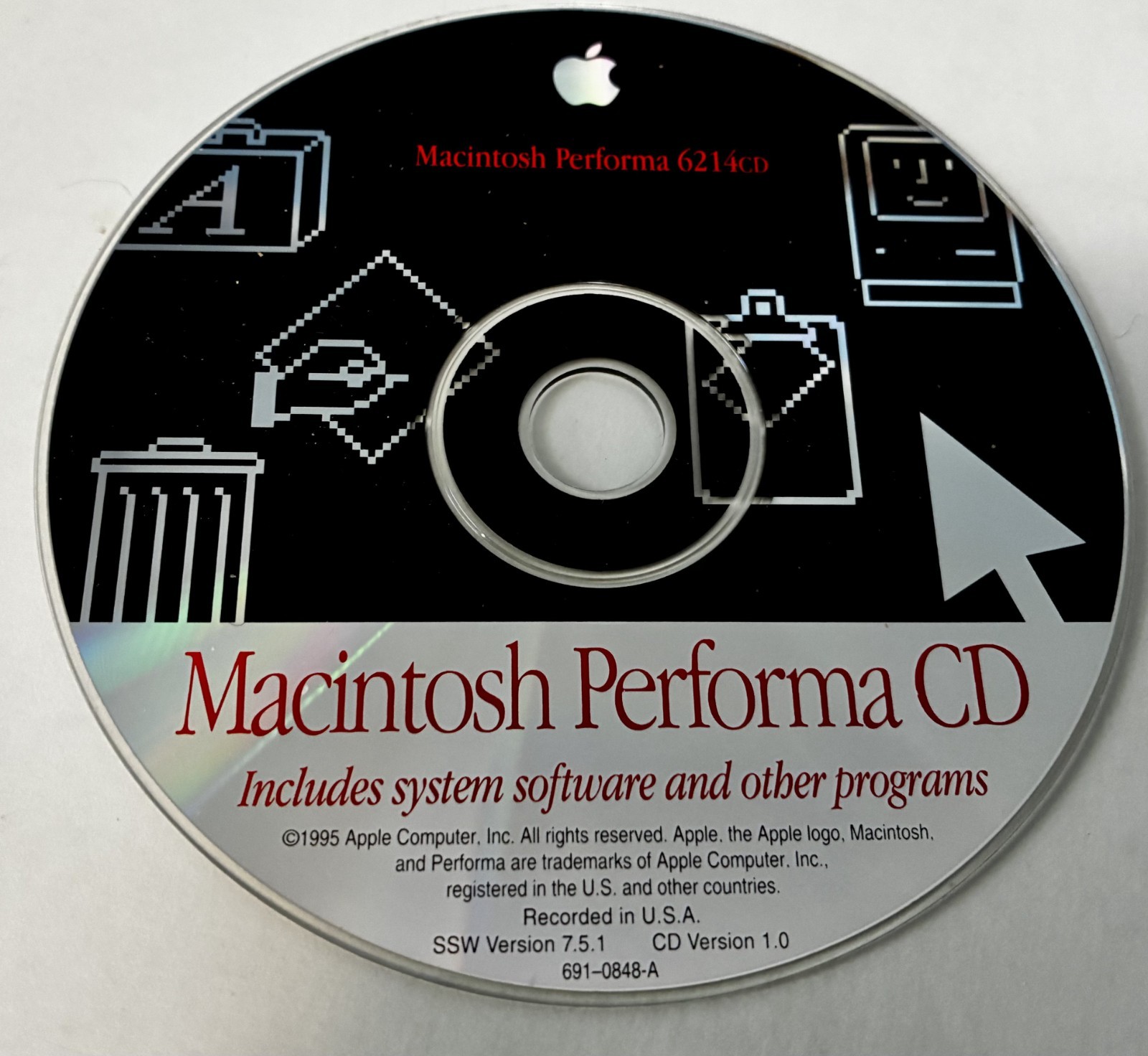 Macintosh Performa 6214CD System Software & Programs, System 7.5.1 , 691-0848-A