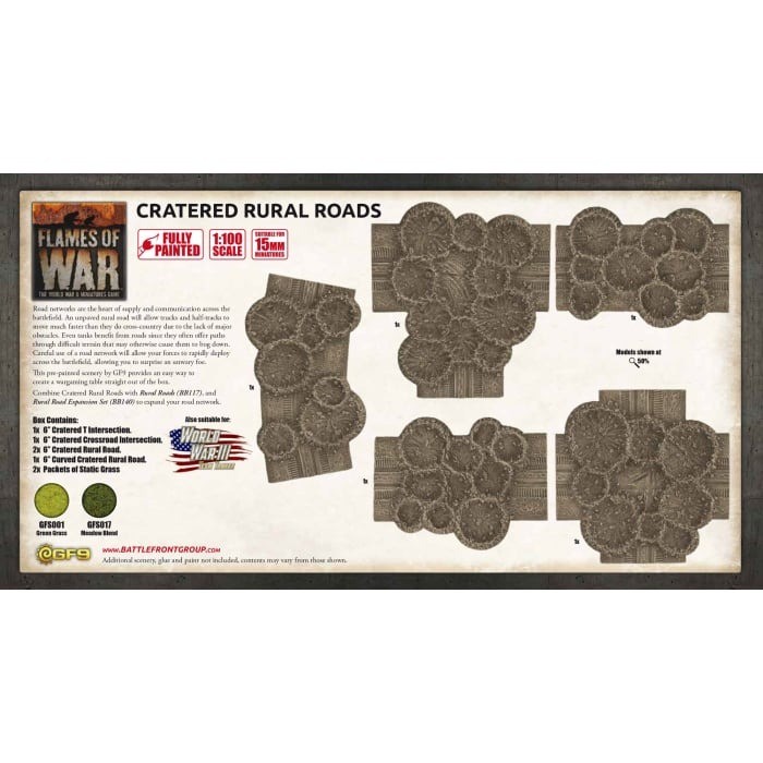Battlefront Miniatures Flames of War Cratered Rural Roads Terrain FOW BB143