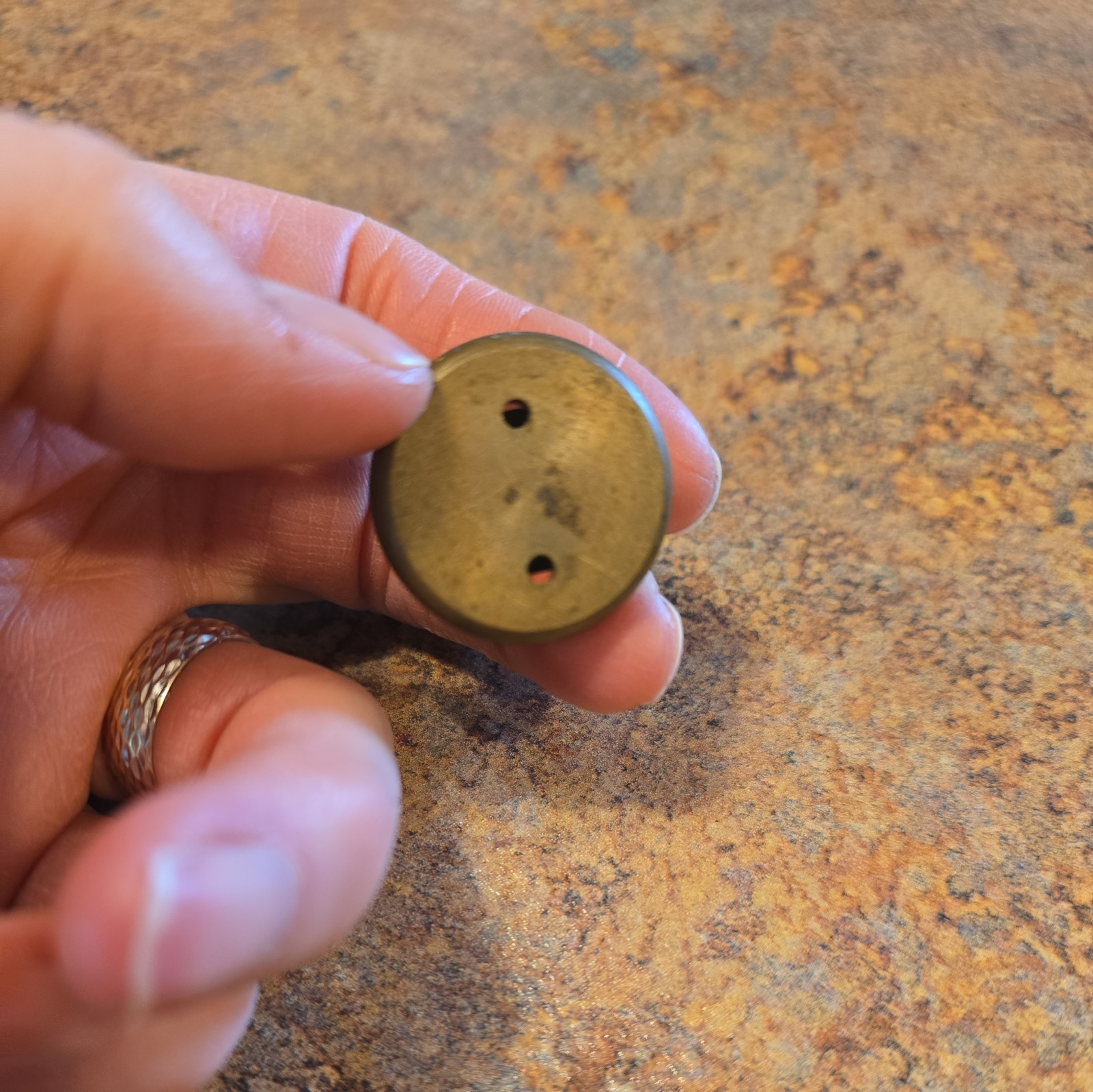 Marble's Gladstone Michigan brass compass pin back