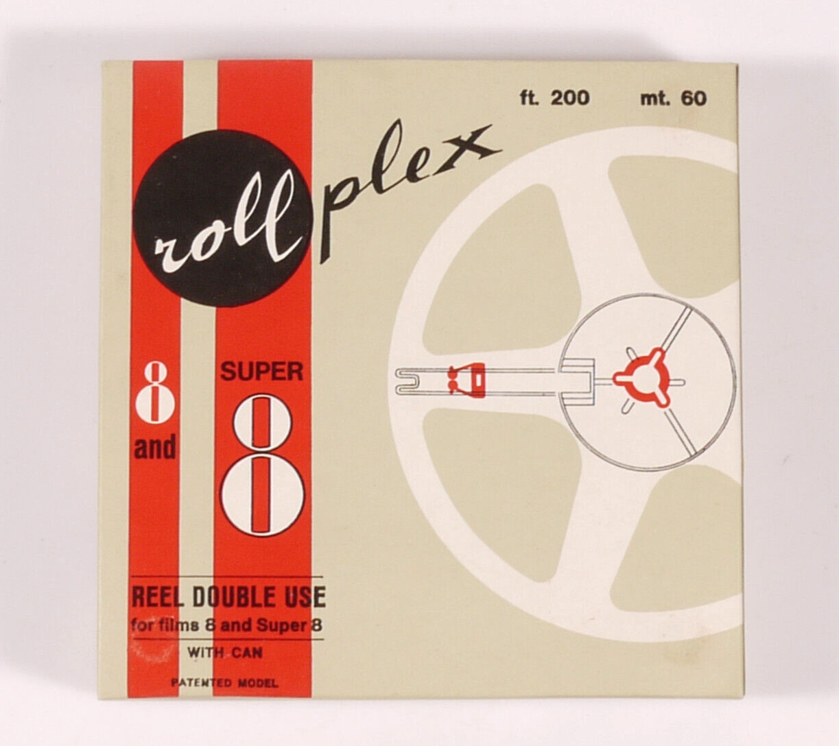 PRL) ROLLPLEX DOUBLE USE COIL MOVIES 8 SUPER 8 REEL DOUBLE USE CINEMA VINTAGE