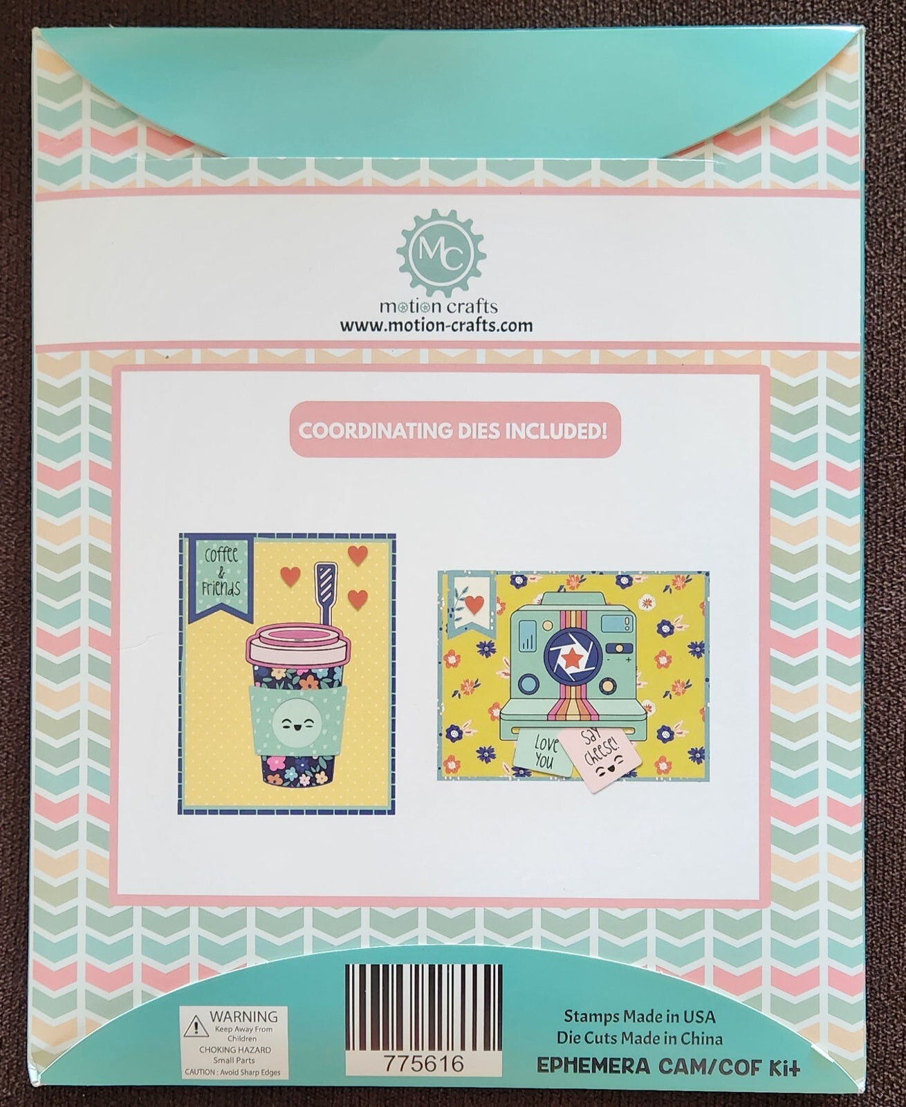 Motion Crafts Animated Ephemera Camera/Coffee Stamp & Die Cut Kit
