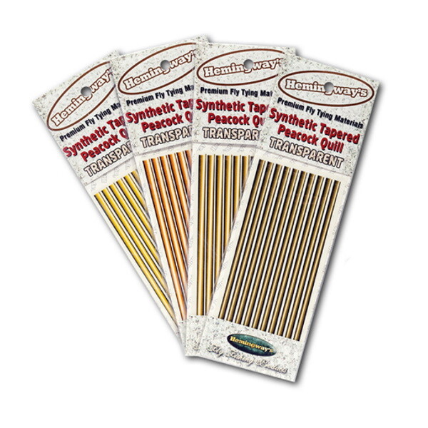 Hemingways Synthetic Tapered Peacock Quill Transparent Trout Fly Fishing Buzzers