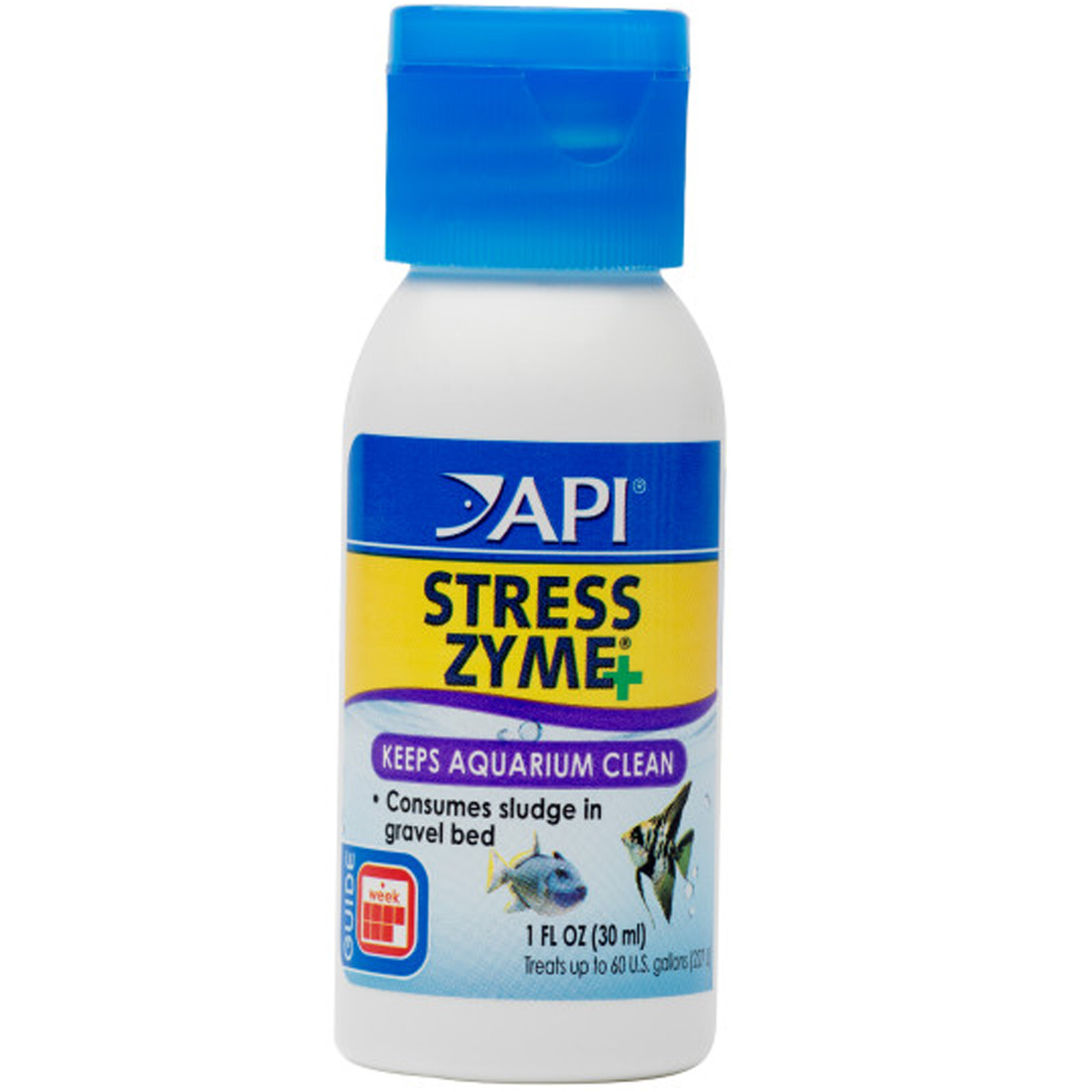 API Stress Zyme 1oz Consumes Sludge for Cleaner Marine and Freshwater Aquariums