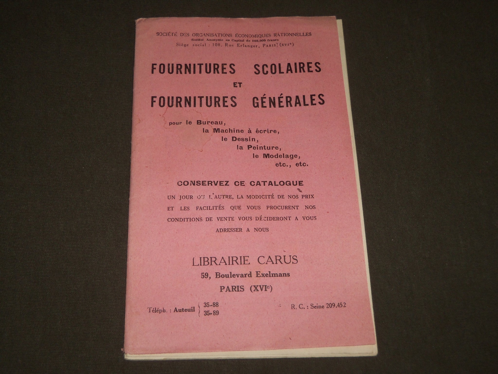 1900'S FOURNITURES SCOLAIRES ET GENERALES FRENCH CATALOGUE - FR 631