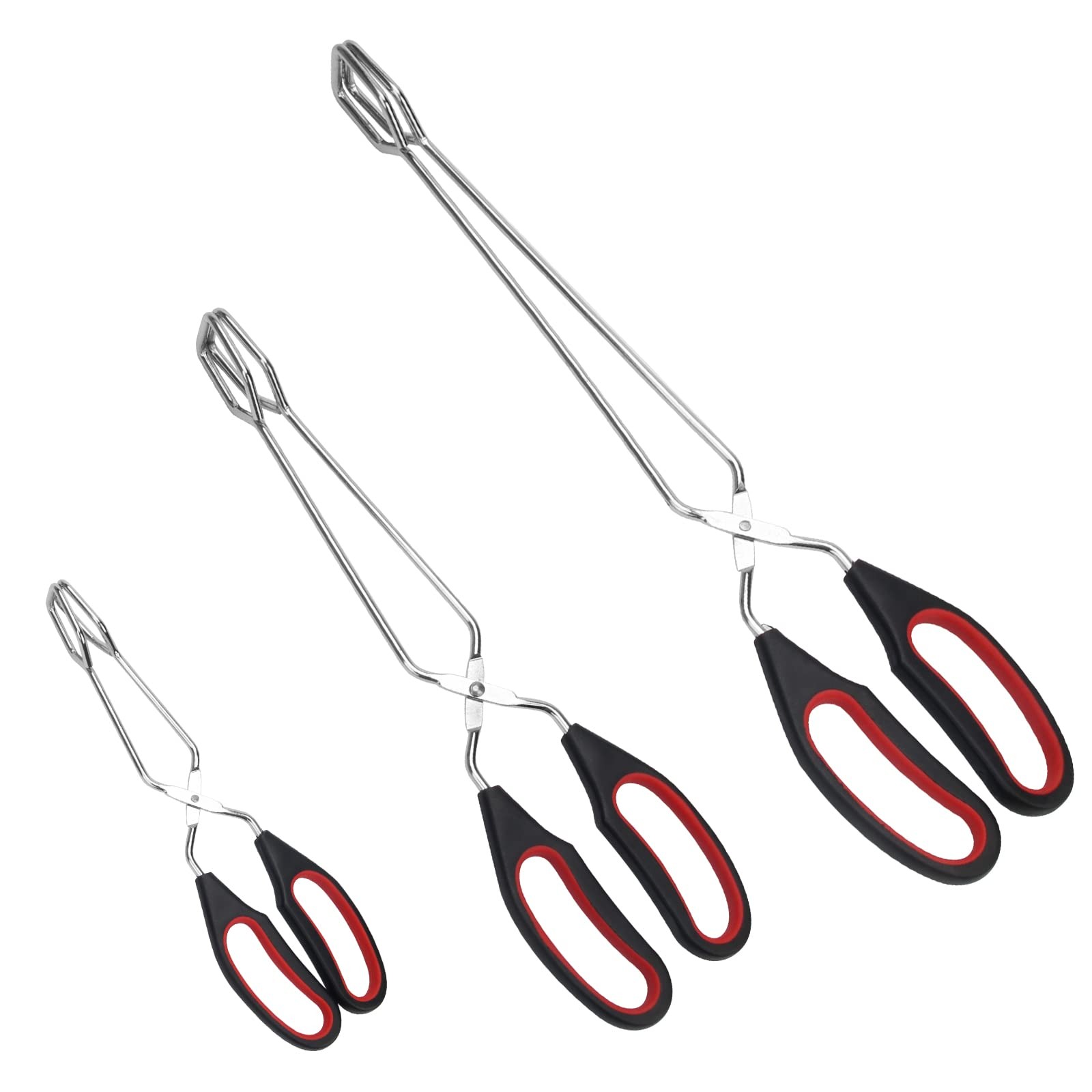 3 Pack Scissor Cooking Tongs Stainless Steel Barbecue Grilling 9/11/13 Inches