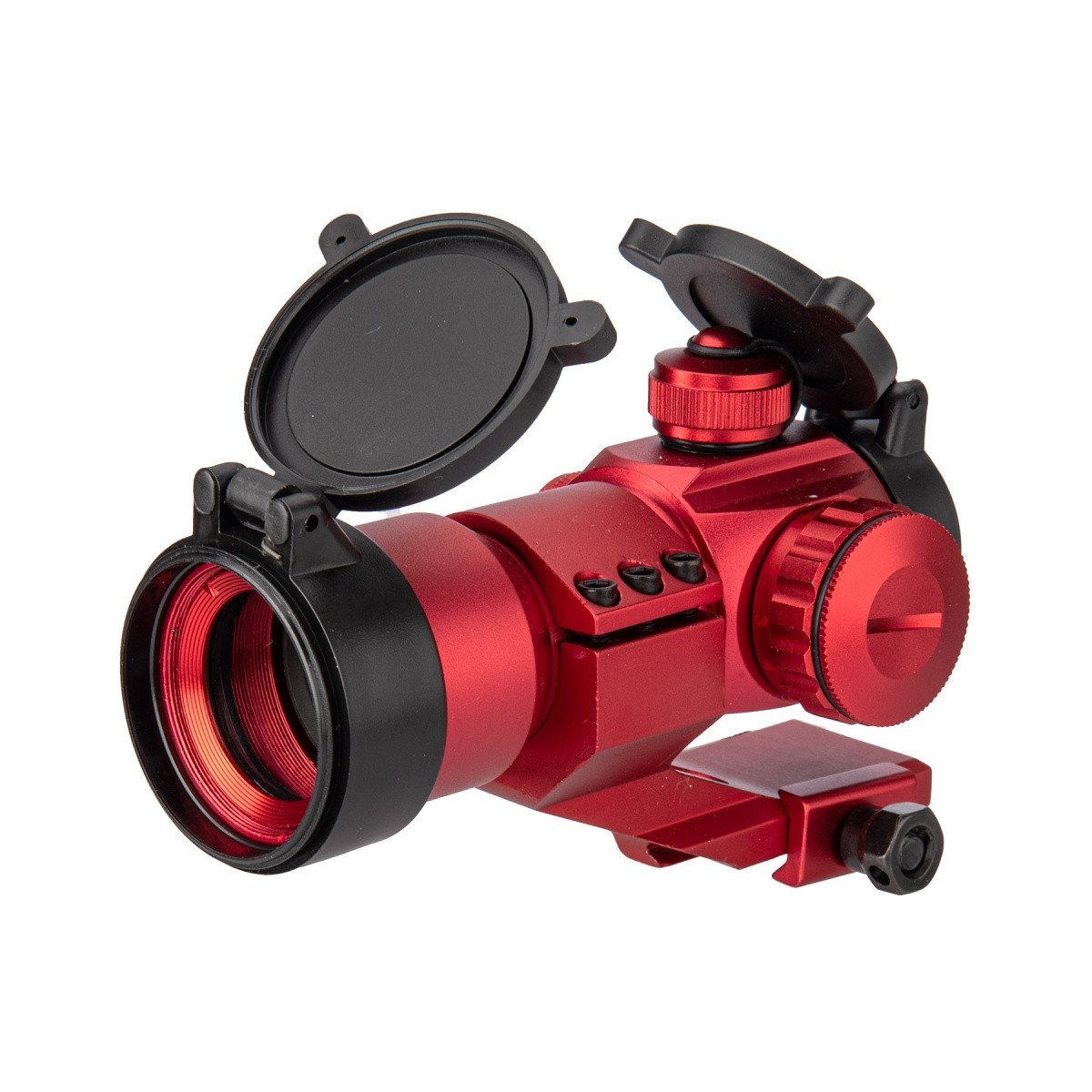 Lancer Tactical Red & Green Dot Prism Scope Sight on Cantilever Mount in Red