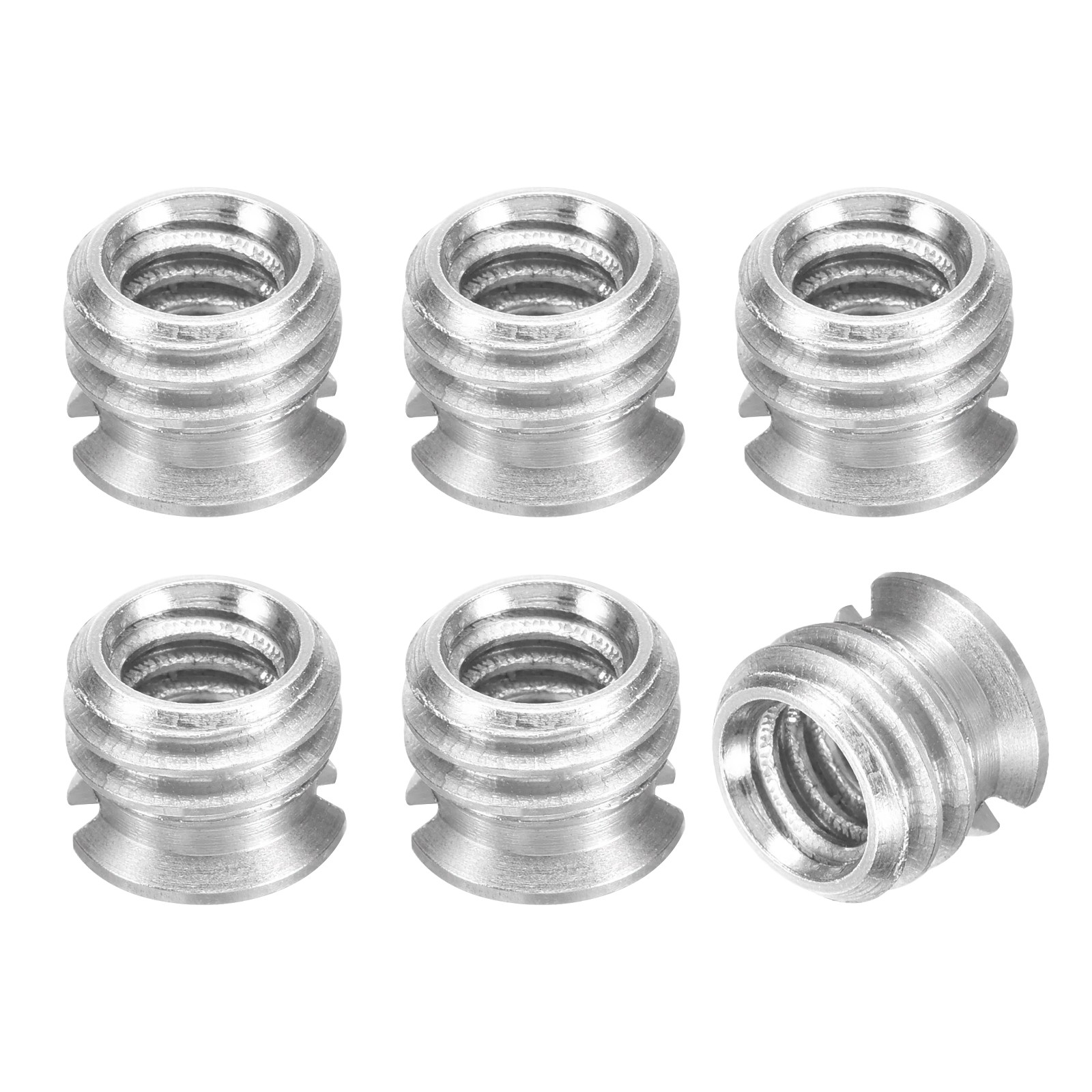 6PCS 1/4"-20Female to 3/8"-16Female 0.37x0.3Inch Stainless Steel Screw Adapters