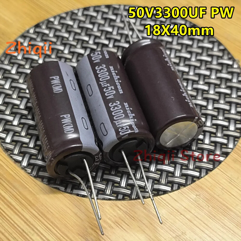 5pcs 3300uF 50v Nichicon PW 50V3300UF 18x40mm Capacitor  High frequency