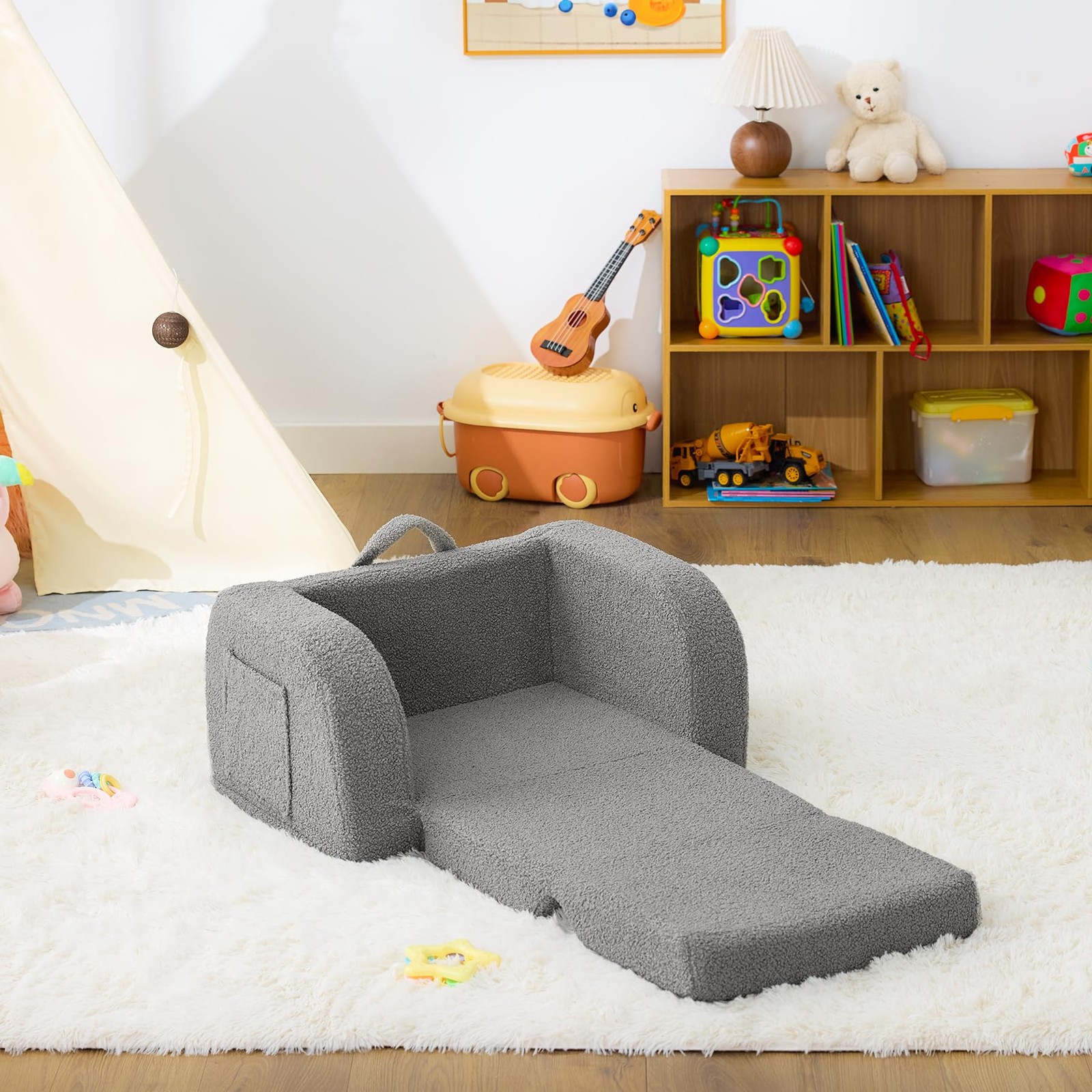 Couch, 2-in-1 Chairs Comfy 1-3 Years Old, Chair for Girls and Boys, Couch Bed...