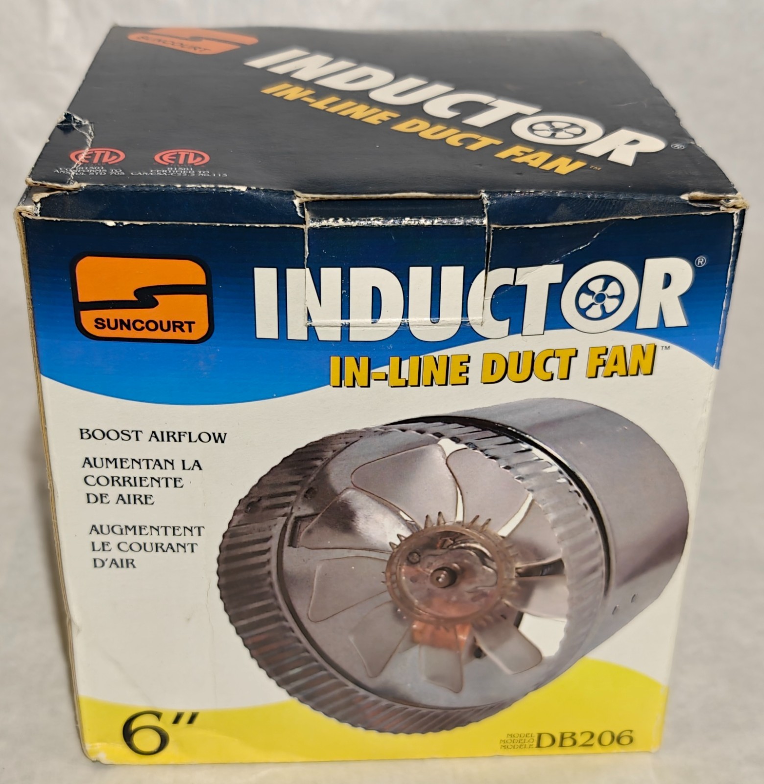 6 inch inline duct fan - DB206 - 250 CFM
