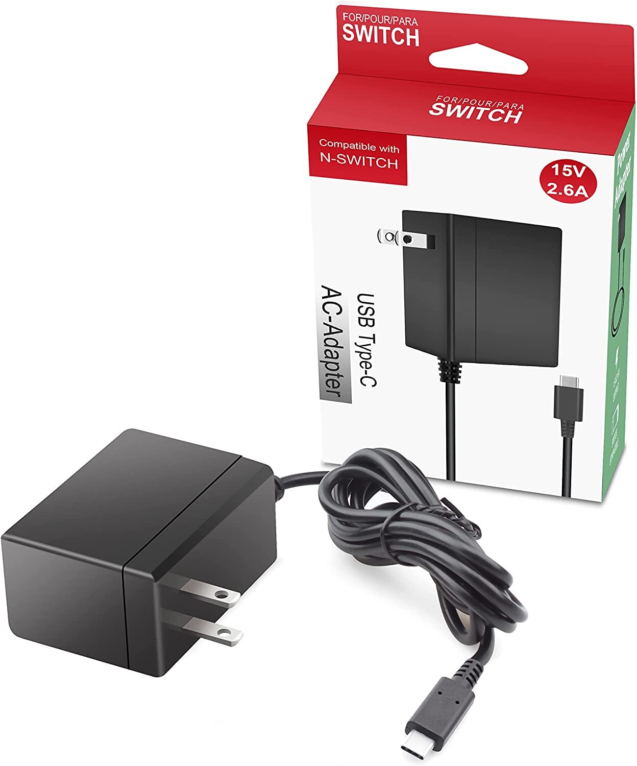 Charger for Nintendo Switch, AC Adapter for Nintendo Switch 5FT USB Type C Cable