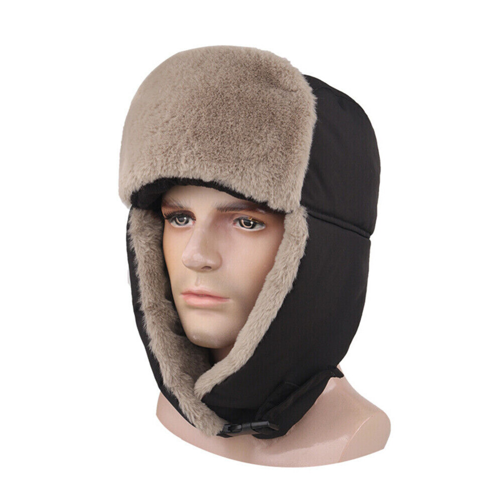 Men's Winter Thermal Hats Fur Ear Flap Warmer Windproof Aviator Caps for Hunting
