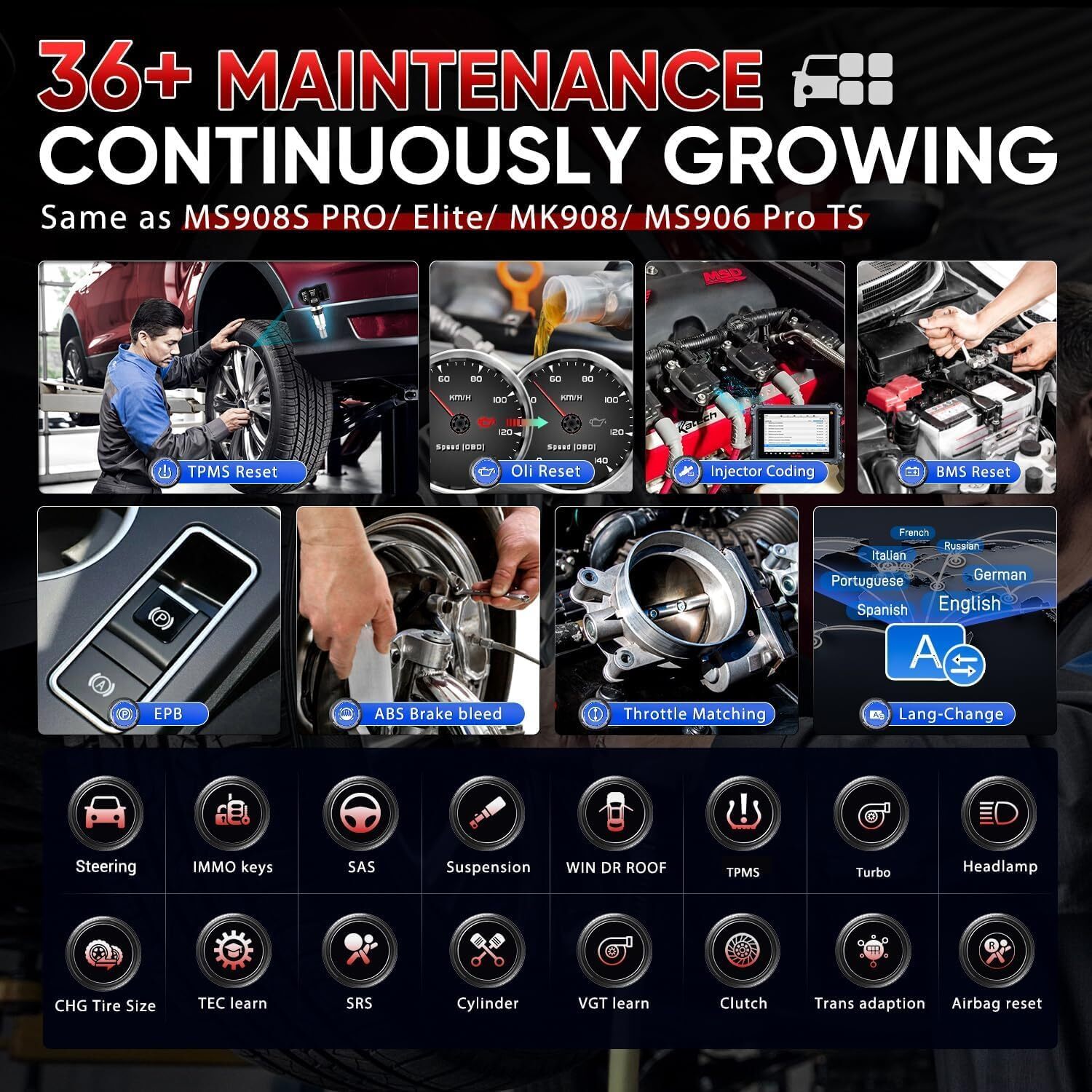 2024 Newest Autel MaxiSys MK906 Pro MS906 PRO Coding Car Diagnostic Scanner Tool