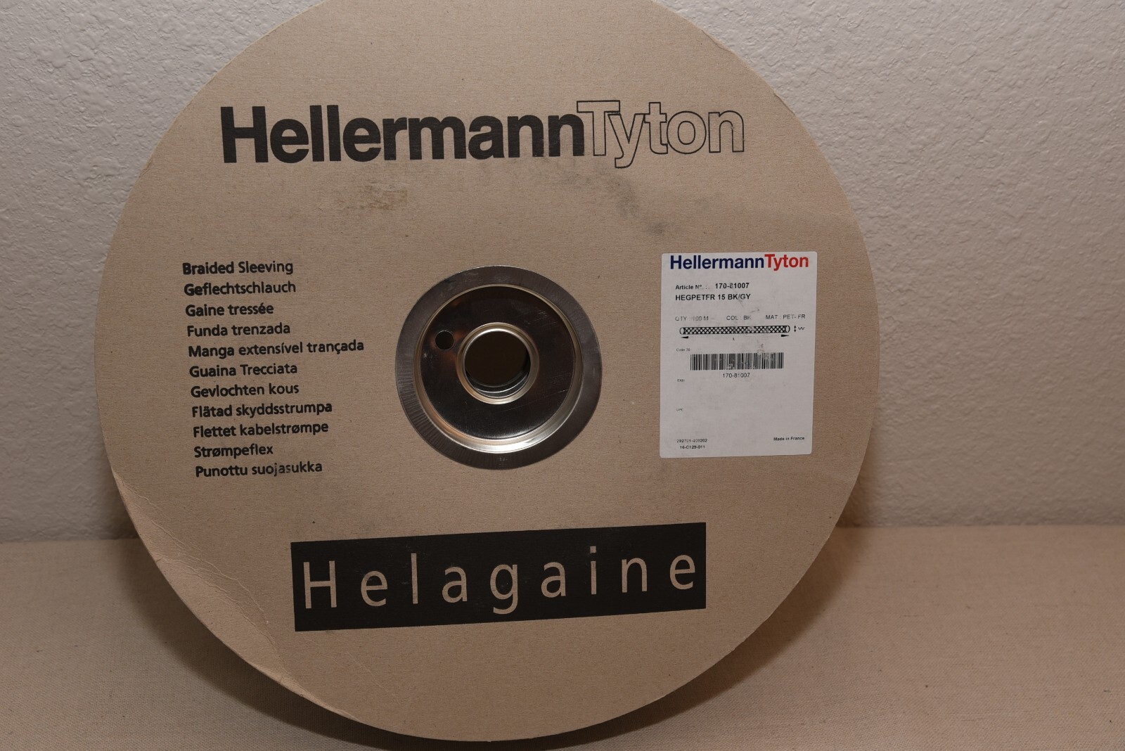 HellermannTyton 170-81007 Flame-retardant braided sleeving 13-20mm, 100M 3 Reels