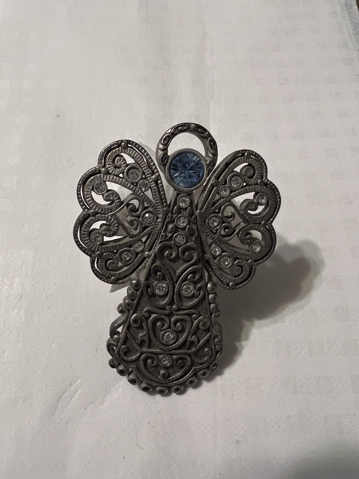 Premier Designs Silver Tone Rhinestone Angelic Angel Brooch RARE
