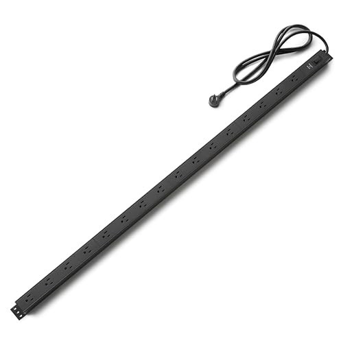 Basics Surge Protector Power Strip 16-Outlet 600J 6Ft Cord Metal Black