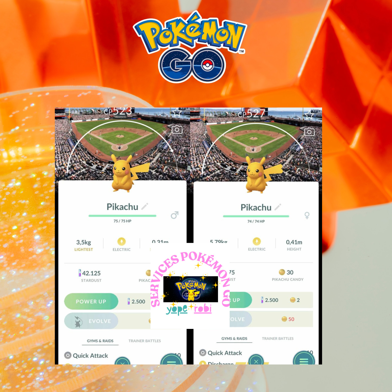 Pokémon go❀Shiny Pikachu MLB San Francisco Giants Baseball-Tr❀de or P❀T❀C